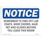 Signmission OSHA Notice, 5" Height, Remember To Take Off Lab Coats Shoe Covers Sign, 7" X 5", Landscape OS-NS-D-57-L-18029 - alternate 1